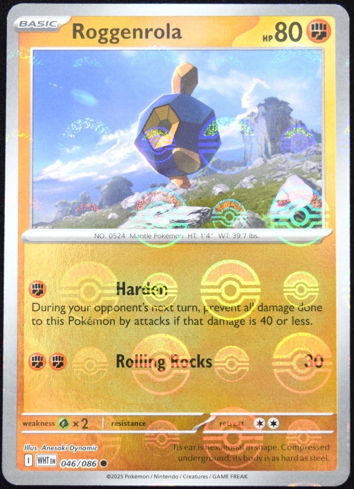 Roggenrola (Poke Ball Pattern) 046  - Holofoil SV White Flare - Common