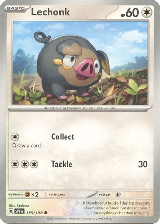 Lechonk 155/198  - Reverse Holofoil SV01 Scarlet & Violet Base Set - Common