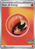 Basic Fire Energy (30th Celebration) 010  - Holofoil MEE Mega Evolution Energies - Futuristic Rare