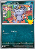 Alolan Meowth 089/128  - Holofoil ME 30th Celebration - Common