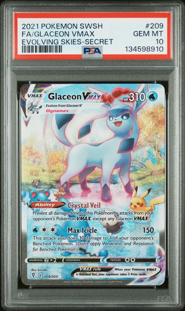 PSA 10 Glaceon VMAX 209/203 – Evolving Skies