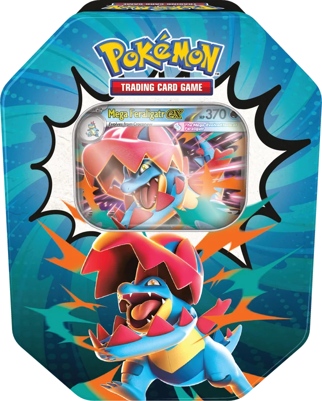 Pokemon TCG Ascended Heroes Tin - Mega Feraligatr Ex