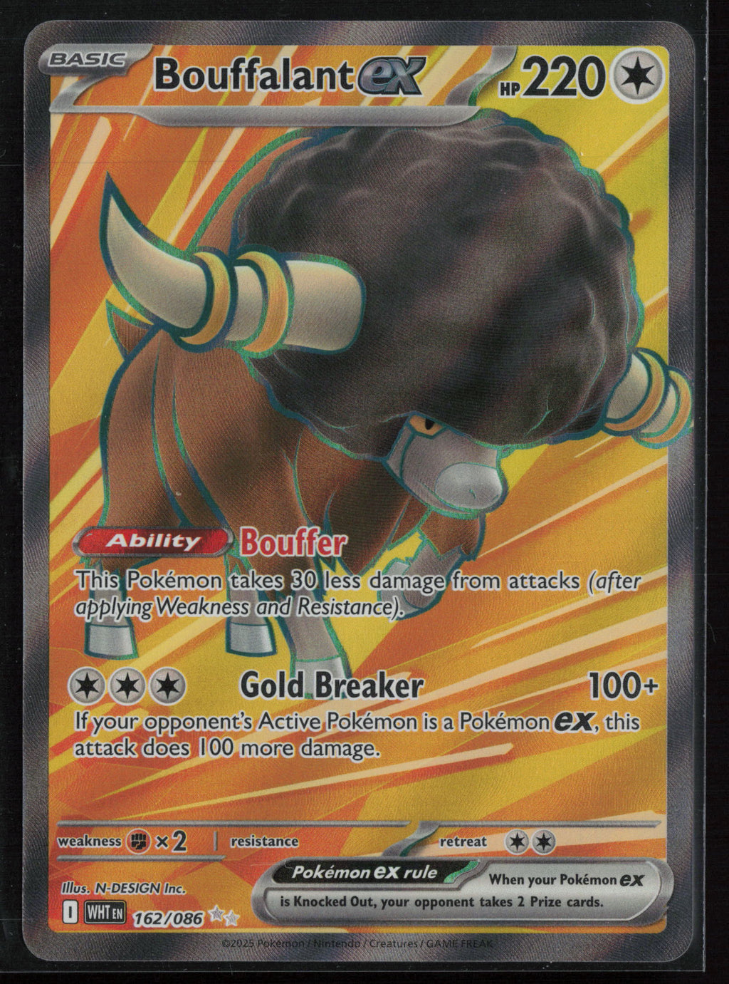 Bouffalant ex 162/086 Ultra Rare - White Flare - Near Mint