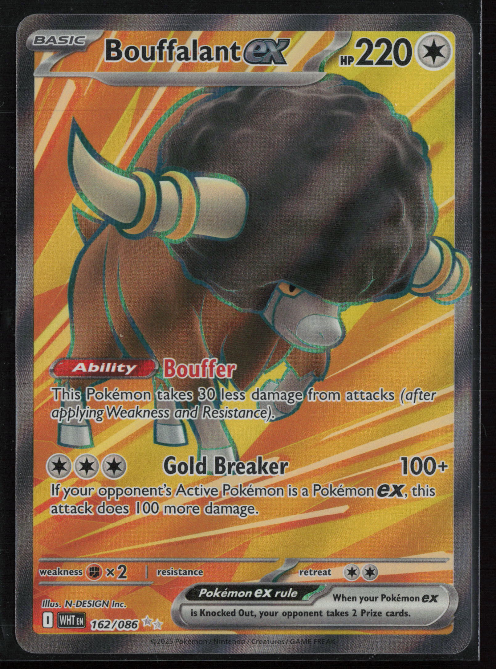Bouffalant ex 162/086 Ultra Rare - White Flare - Near Mint