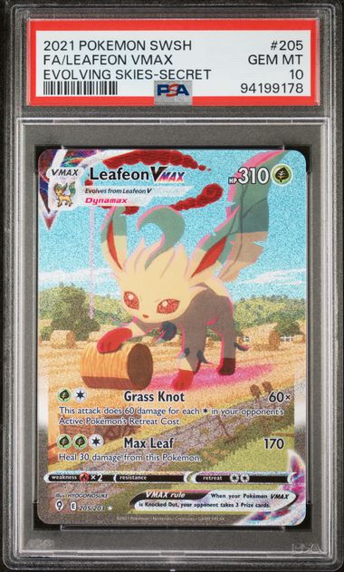 PSA 10 Leafeon VMAX 205/203 – Evolving Skies